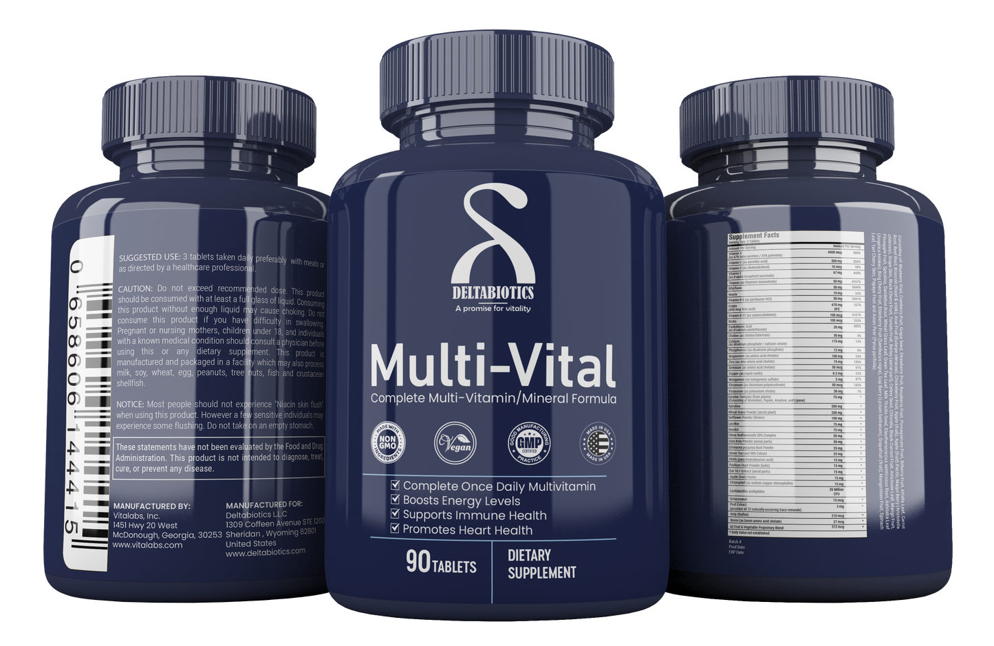 Multi-Vital – Complete Multi-Vitamin/Mineral Formula Boost Energy, Immunity, and Overall Wellness