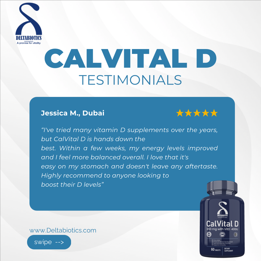 CalVital D – 650 mg Calcium with Vitamin D 400IU Enhance Bone Strength and Support Your Immune System