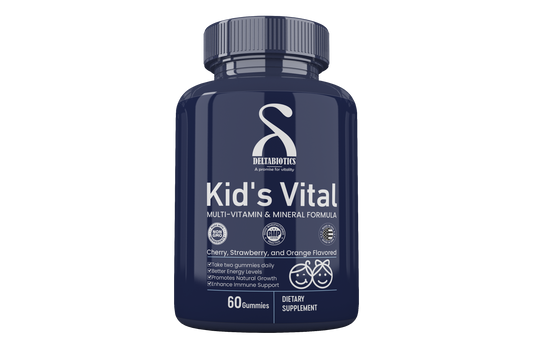 Kid’s Vital – Multi-Vitamin & Mineral Formula Gummies Delicious Cherry, Strawberry, and Orange Flavored Gummies for Healthy Kids