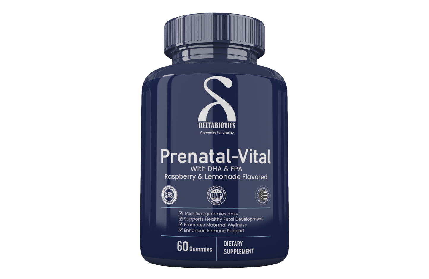 Prenatal-Vital – Raspberry & Lemonade Flavored Prenatal Gummies with DHA & EPA Nurture Your Baby’s Growth and Support Your Wellness