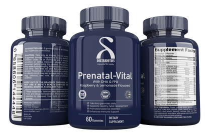 Prenatal-Vital – Raspberry & Lemonade Flavored Prenatal Gummies with DHA & EPA Nurture Your Baby’s Growth and Support Your Wellness