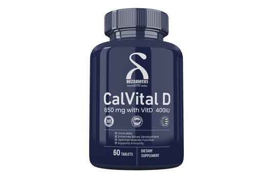 CalVital D – 650 mg Calcium with Vitamin D 400IU Enhance Bone Strength and Support Your Immune System