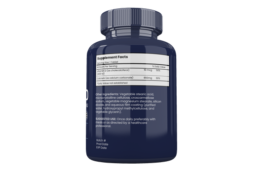 CalVital D – 650 mg Calcium with Vitamin D 400IU Enhance Bone Strength and Support Your Immune System